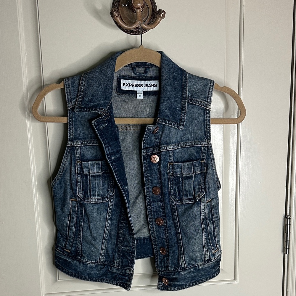 Express Blue Denim Vest